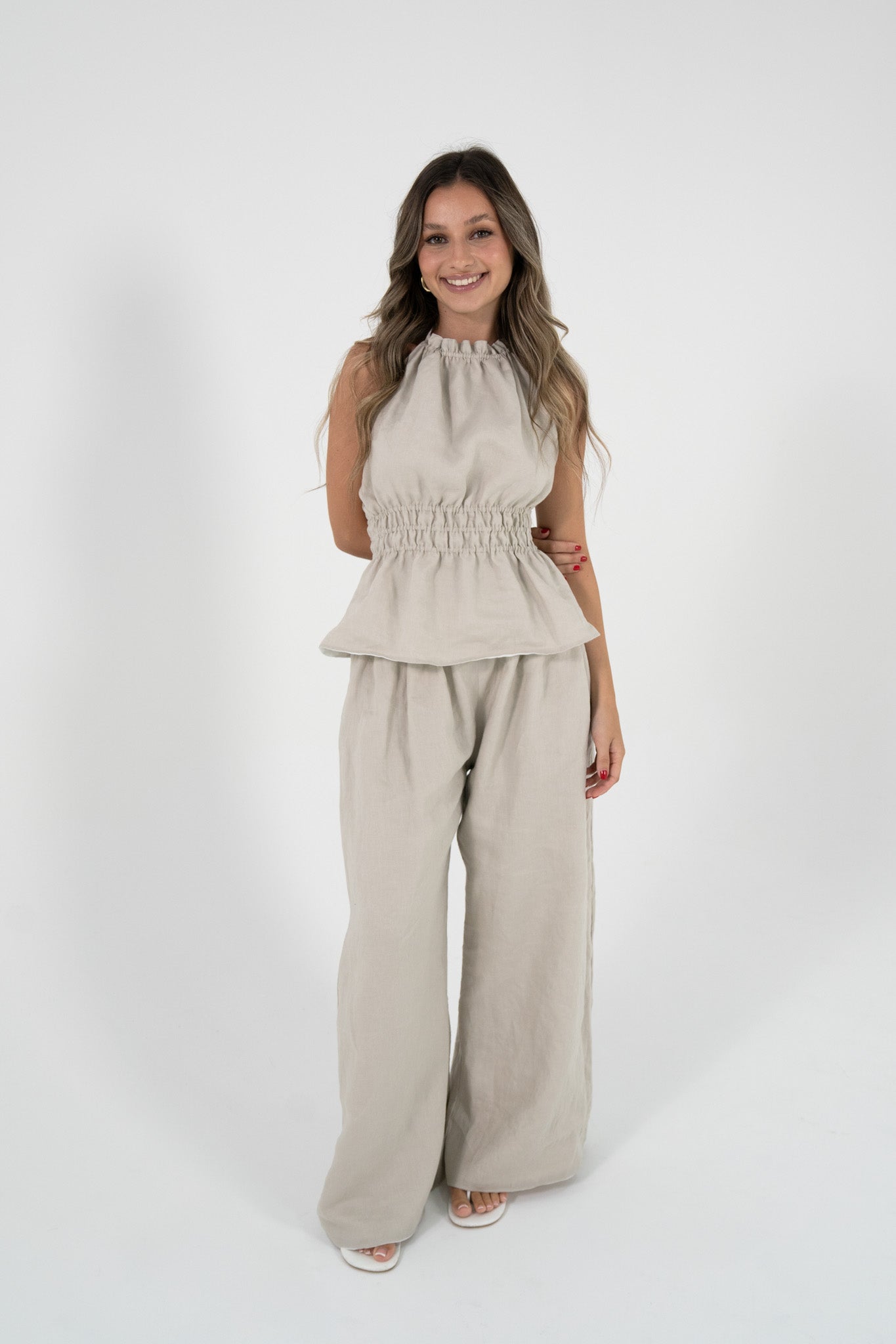 Reversible Willow Pant in White/Sand