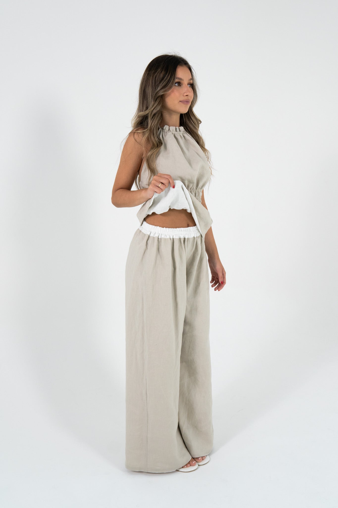 Reversible Willow Pant in White/Sand