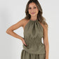 Reversible Halle Halter in Sand/Olive