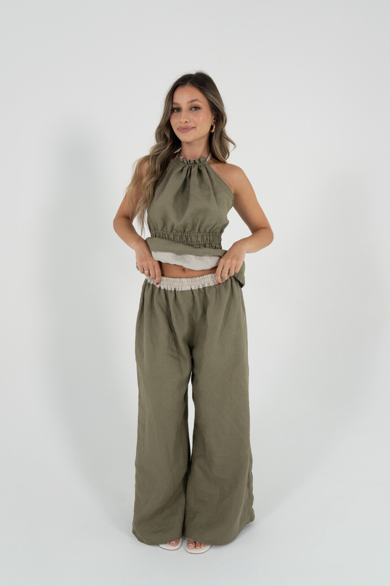 Reversible Willow Pant in Sand/Olive