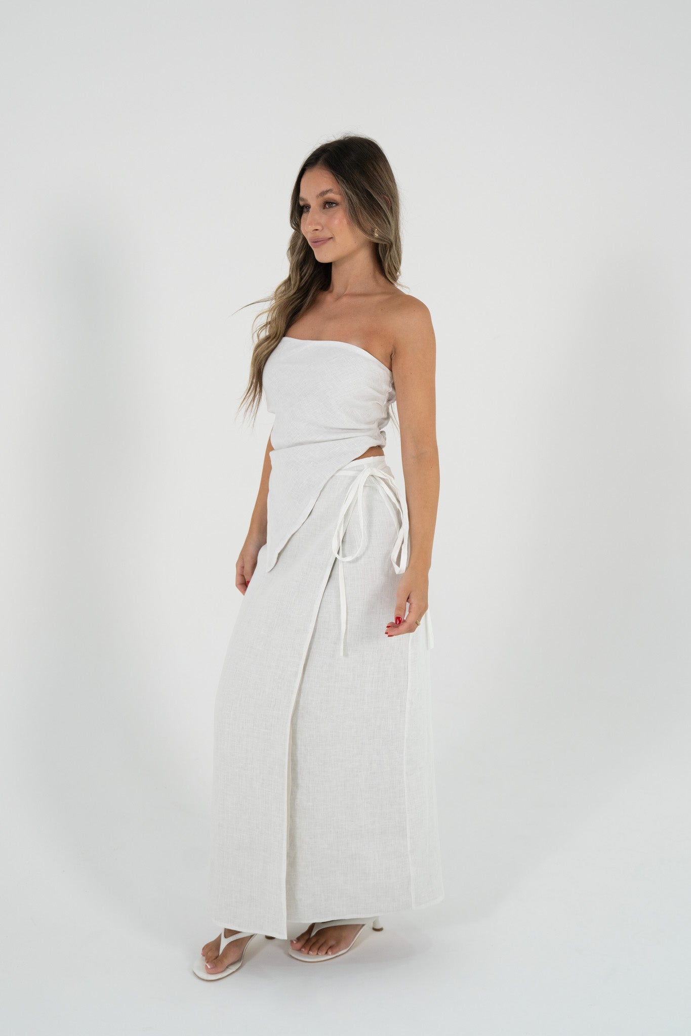 Reversible Sofia Skirt in White/Sand