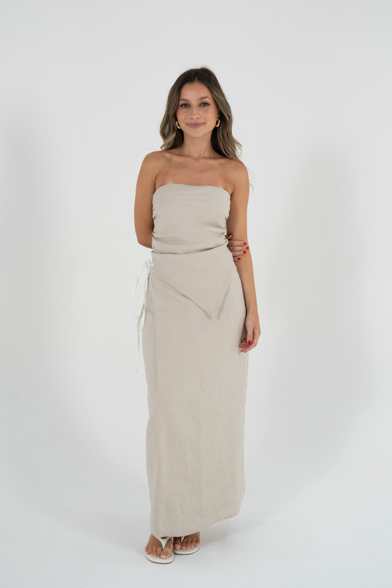 Reversible Sofia Skirt in White/Sand