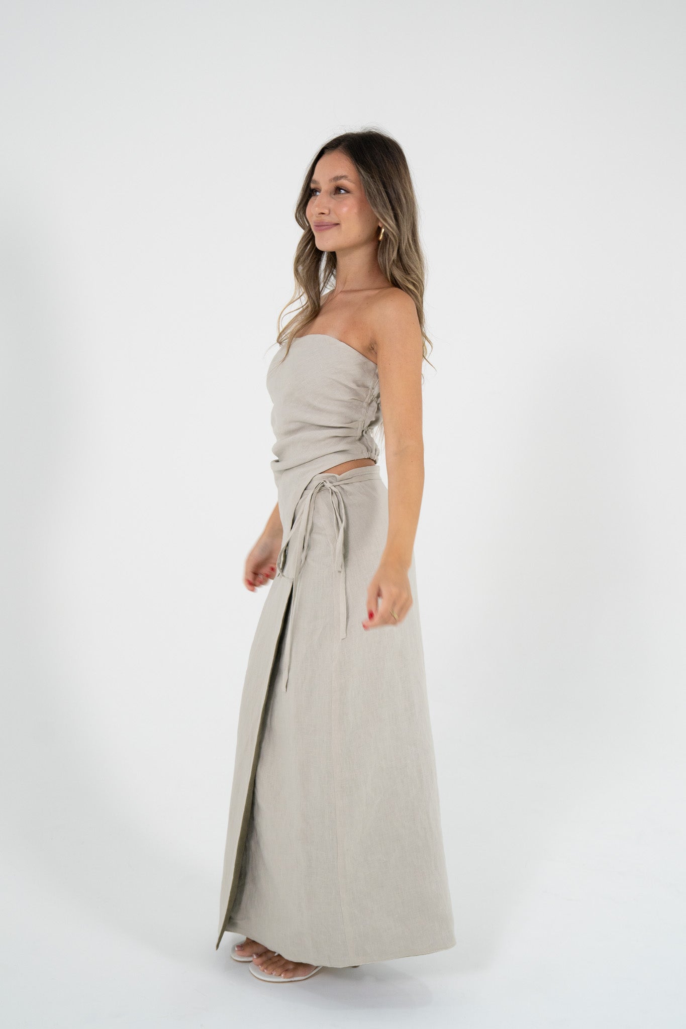 Reversible Sofia Skirt in Sand/Olive