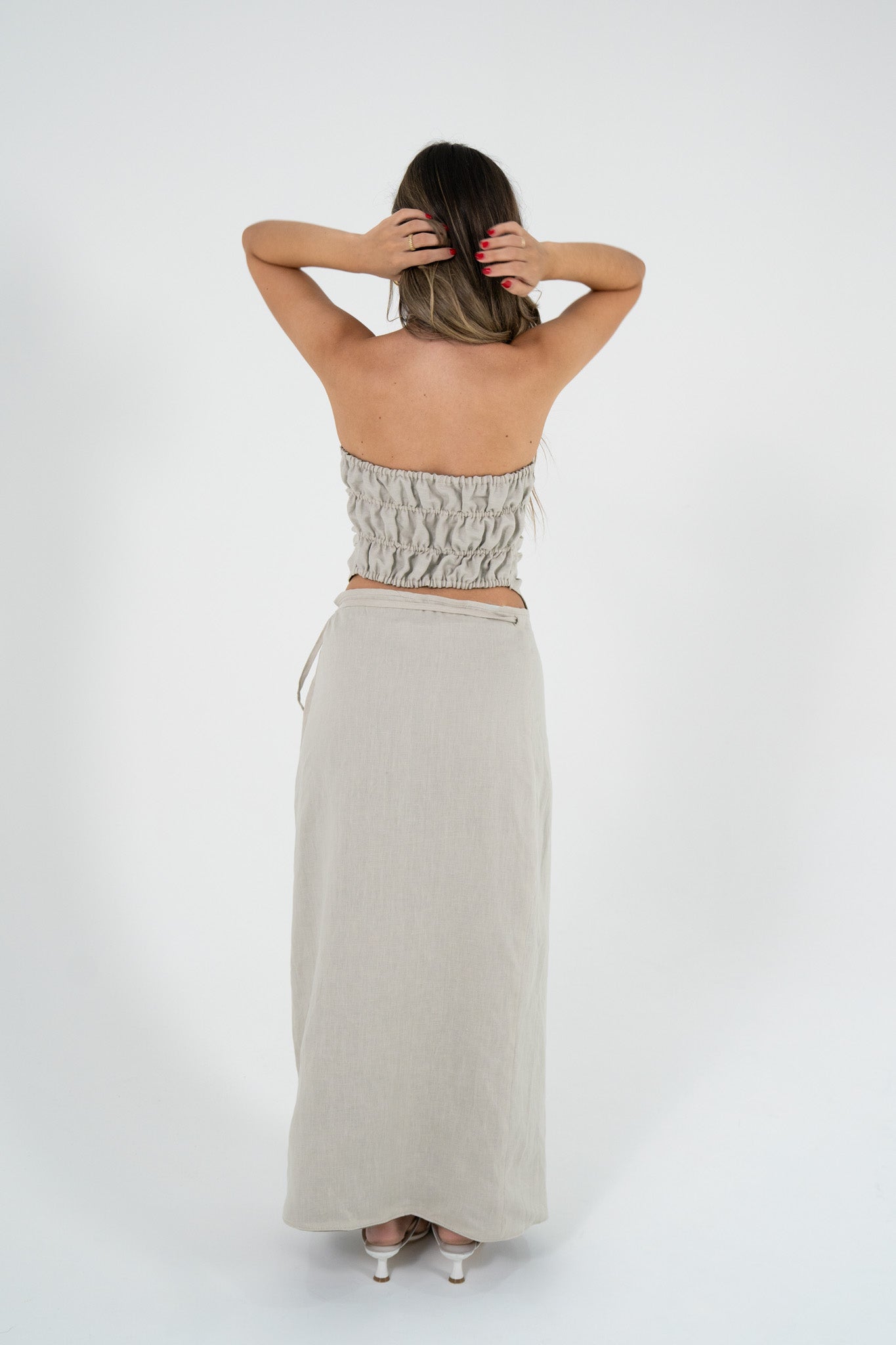 Reversible Sofia Skirt in Sand/Olive