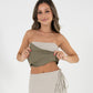 Reversible Cassie Top in Sand/Olive