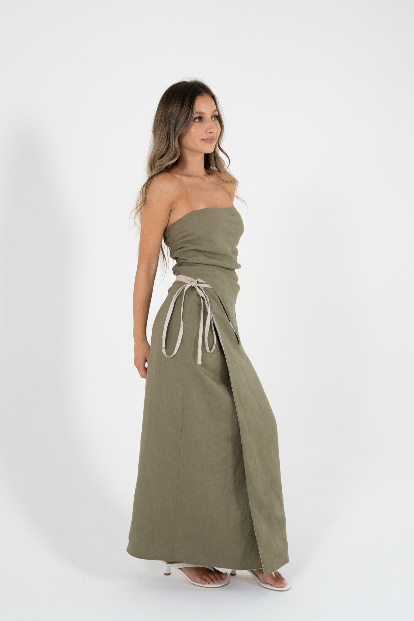 Reversible Sofia Skirt in Sand/Olive