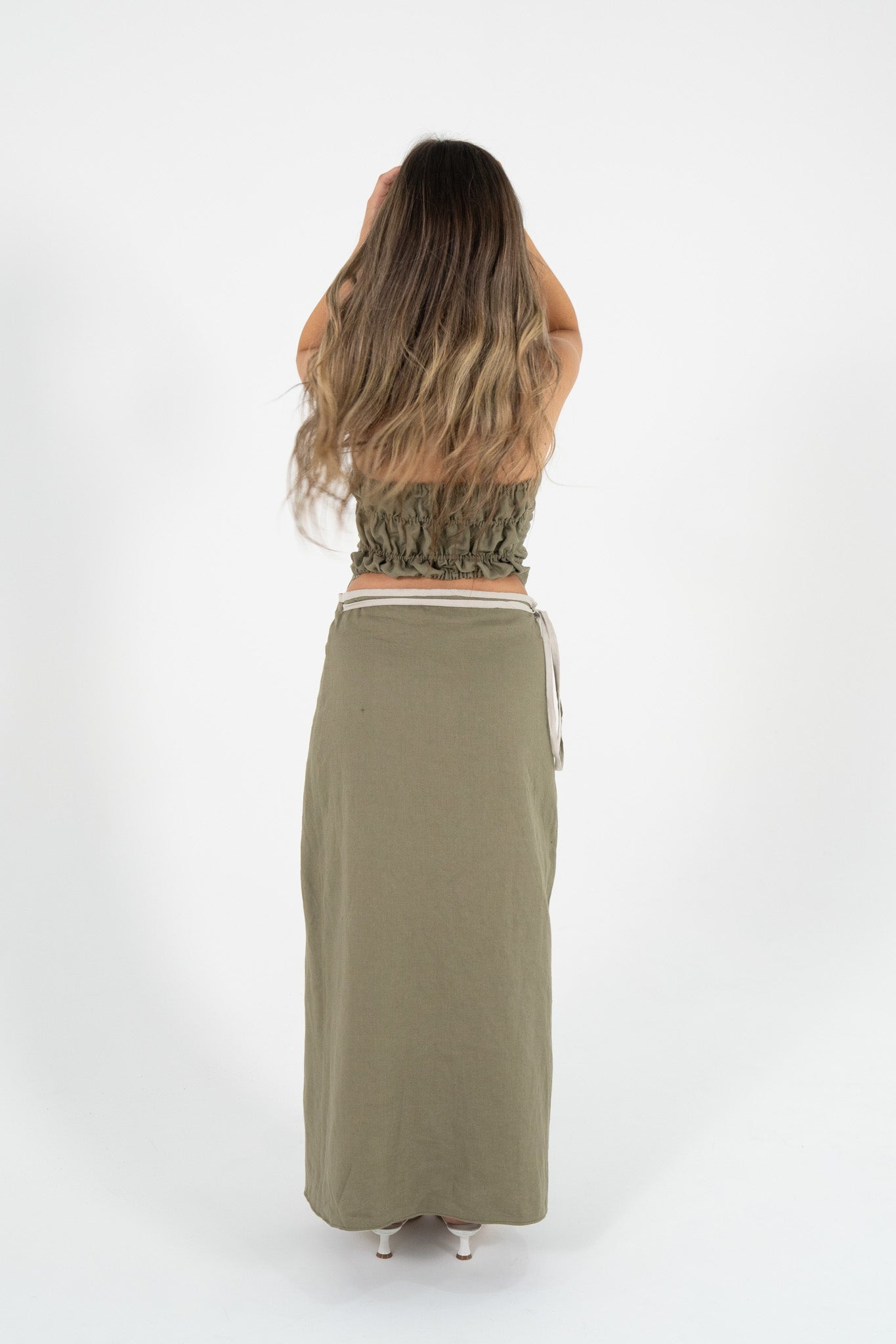 Reversible Sofia Skirt in Sand/Olive