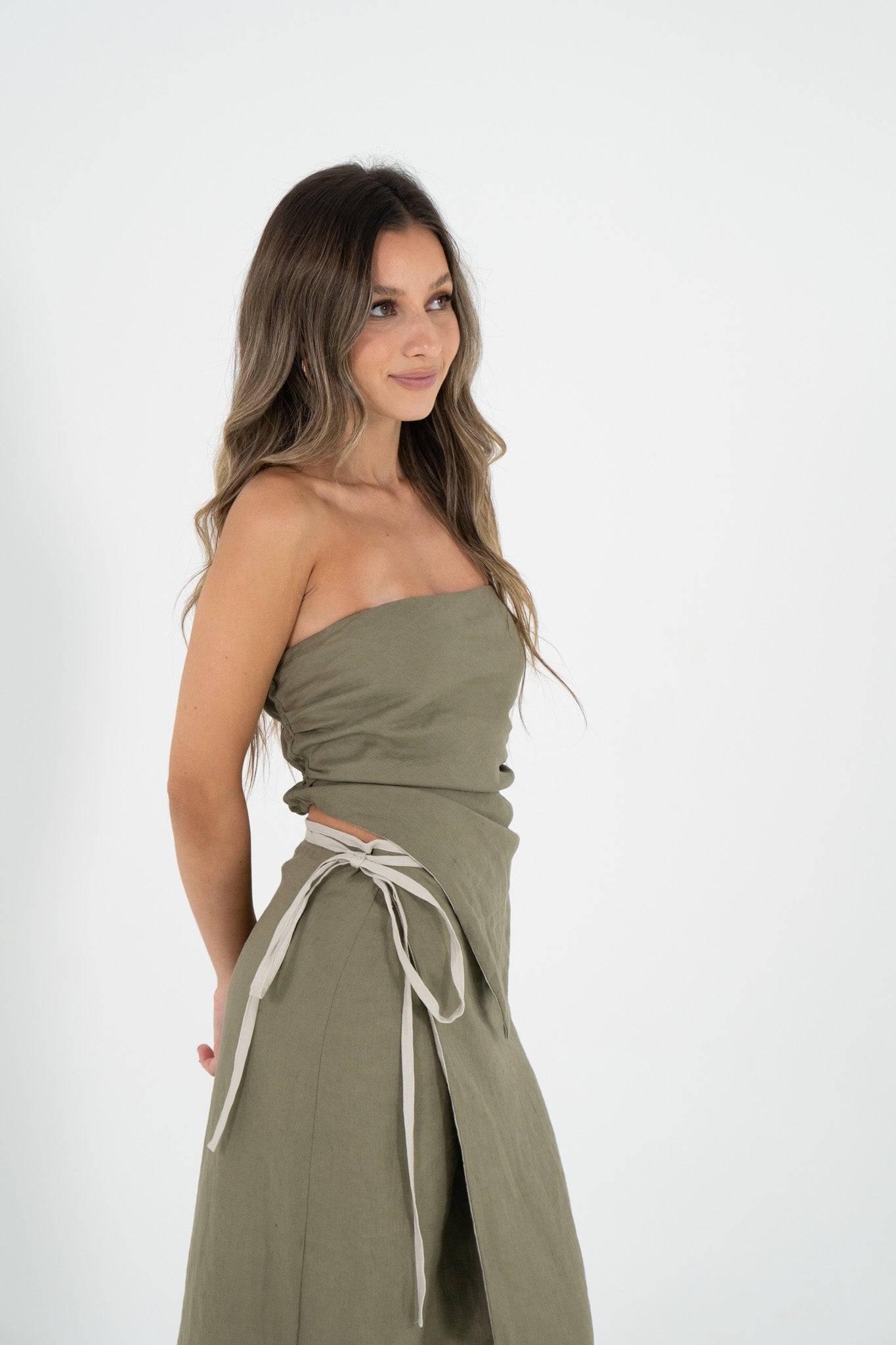 Reversible Cassie Top in Sand/Olive