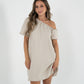 Reversible Aria Dress in White/Sand