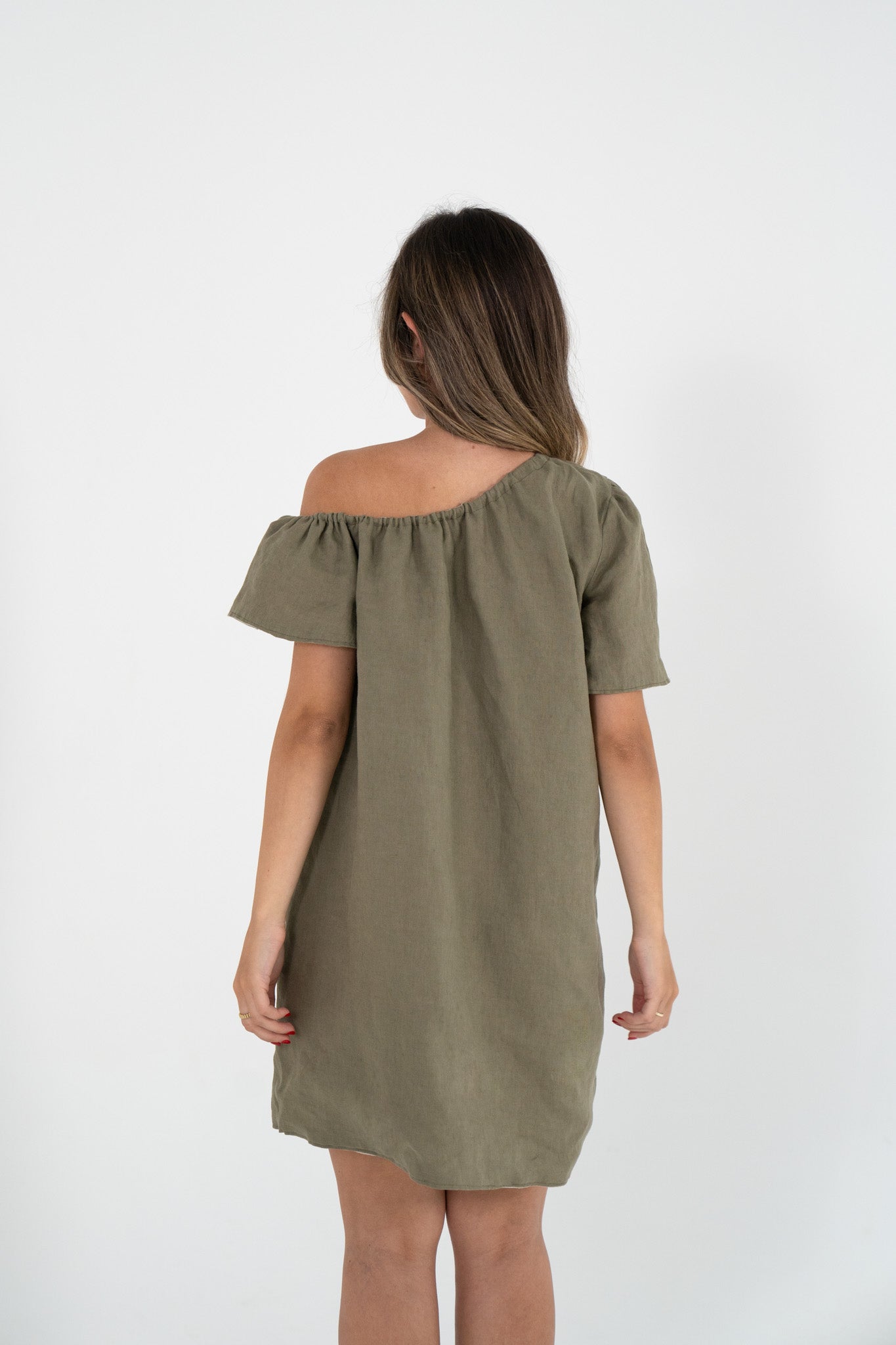 Reversible Aria Dress in Sand/Olive