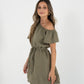 Reversible Aria Dress in Sand/Olive