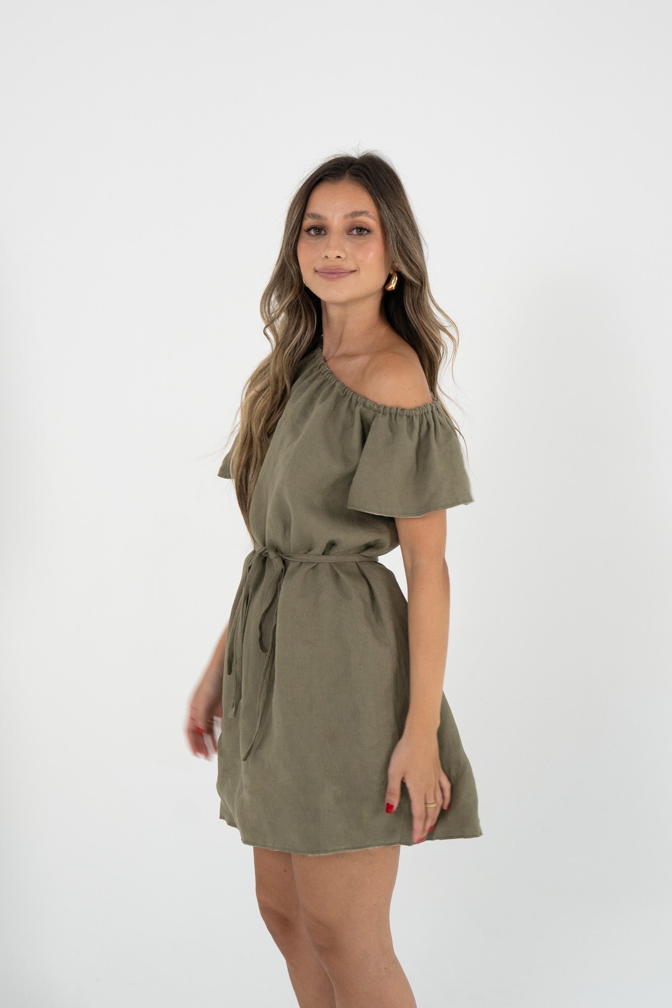 Reversible Aria Dress in Sand/Olive