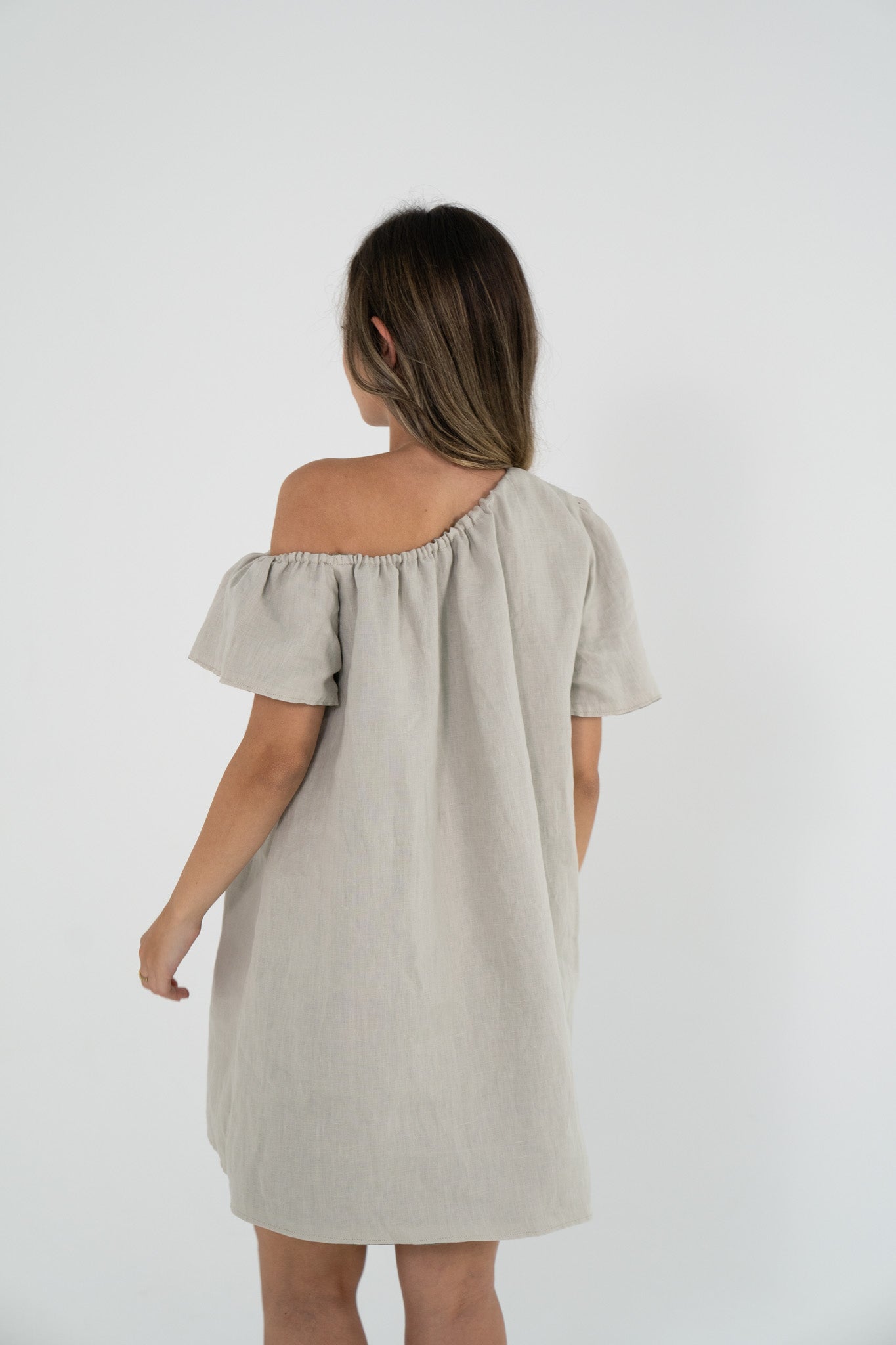 Reversible Aria Dress in Sand/Olive