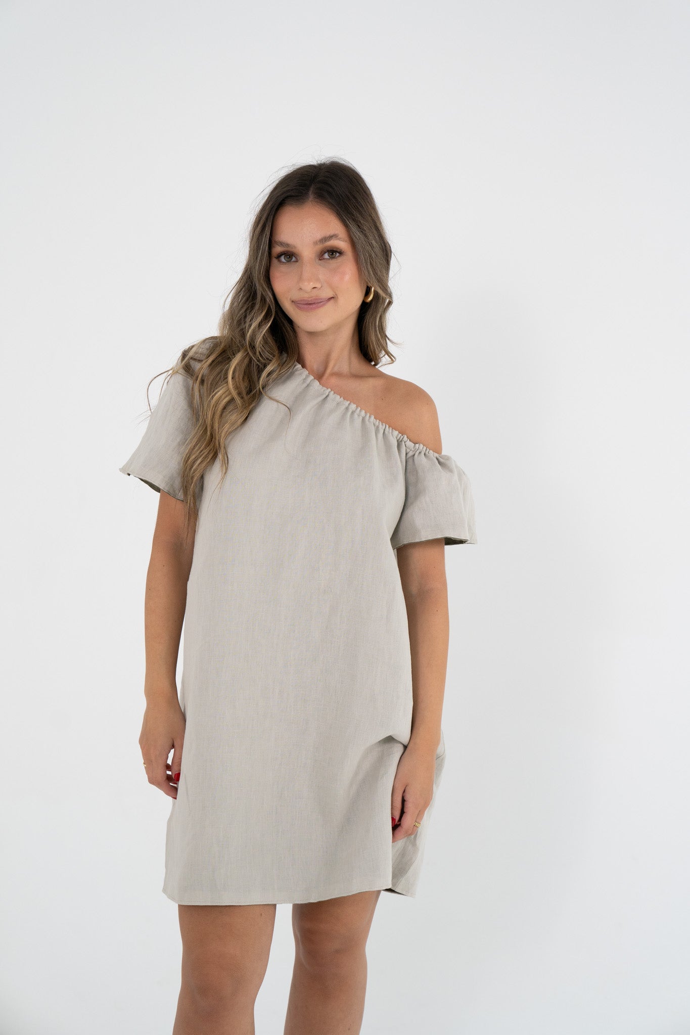 Reversible Aria Dress in Sand/Olive