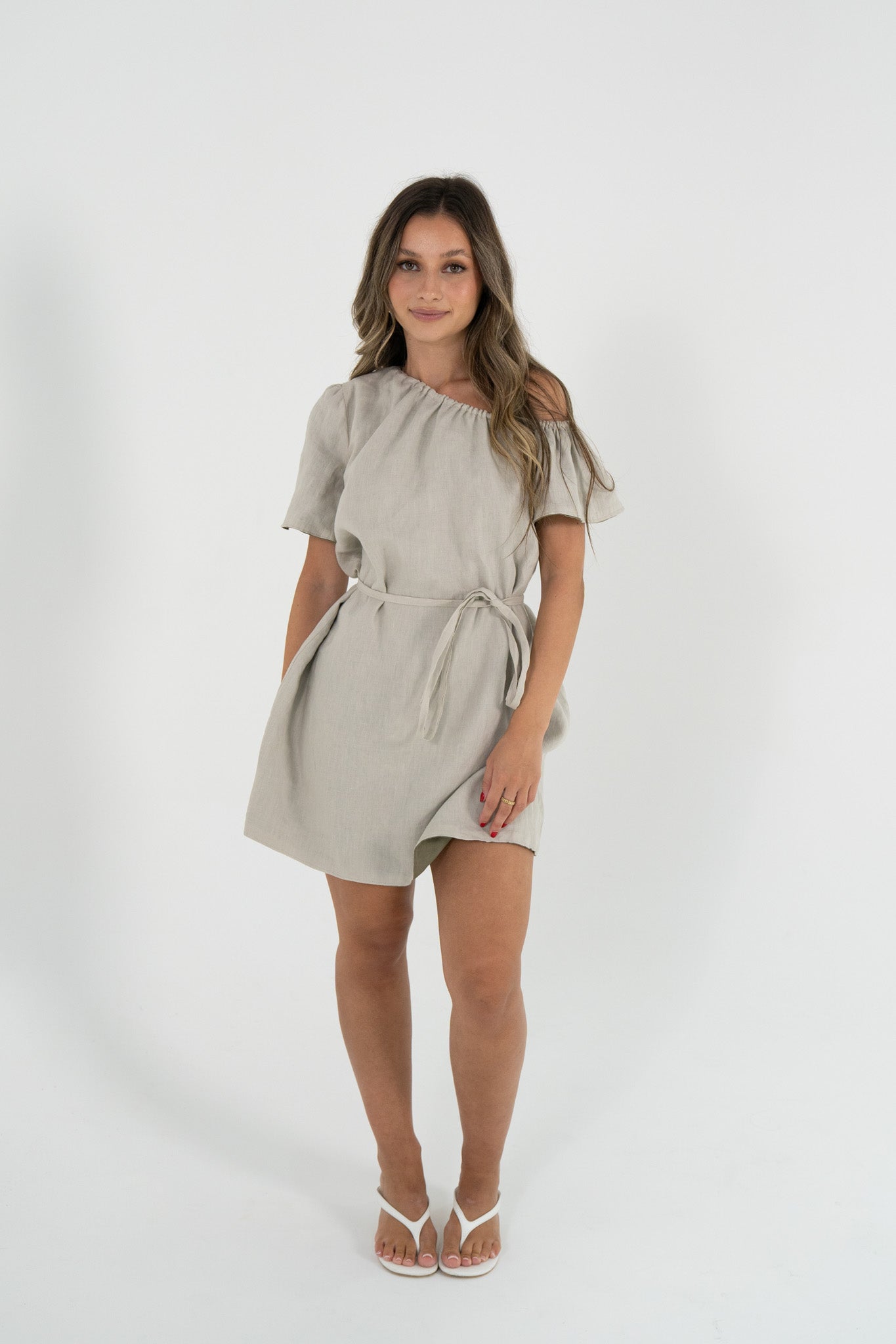 Reversible Aria Dress in Sand/Olive