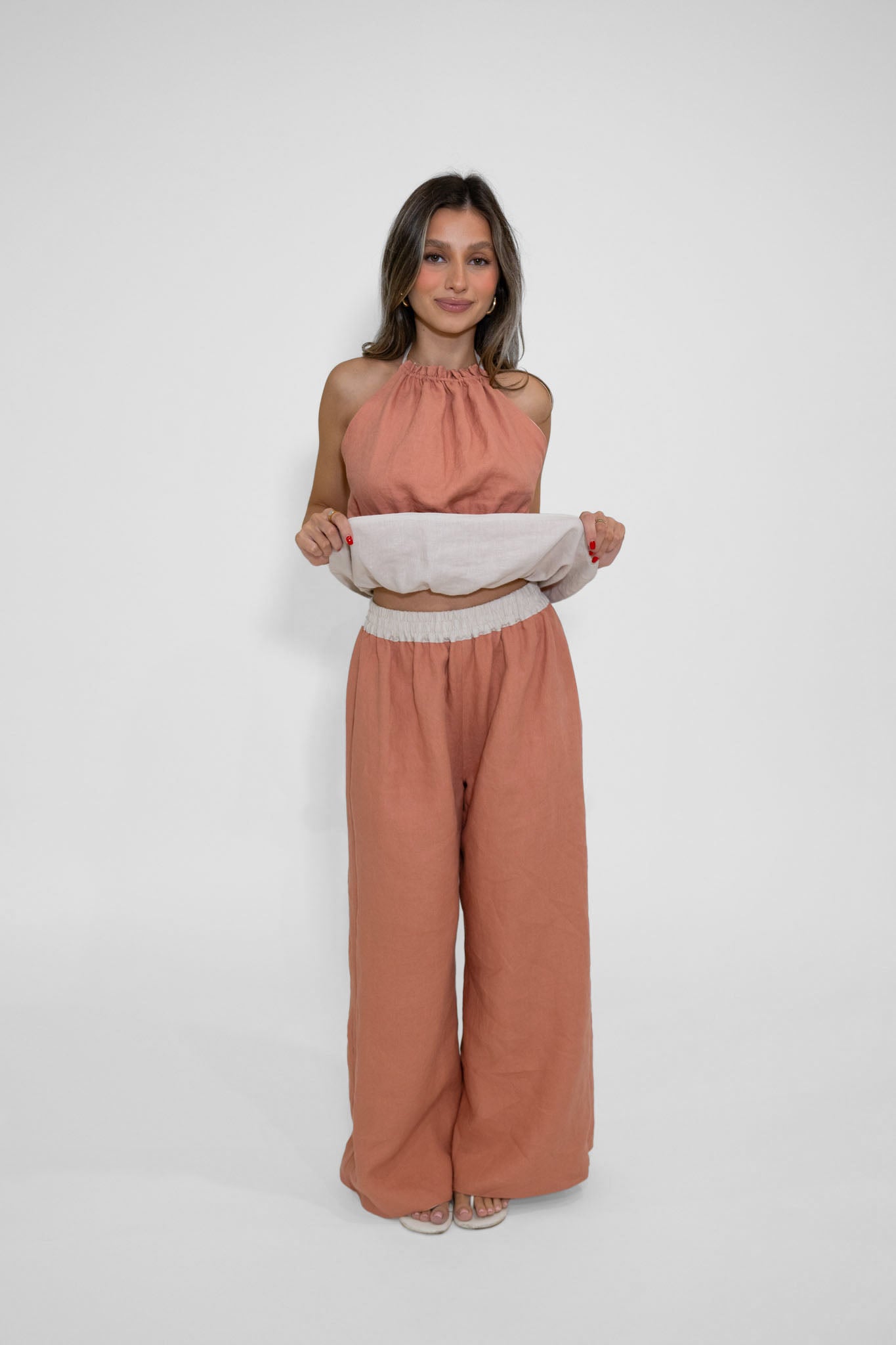 Reversible Willow Pant in Sand/Rosewood