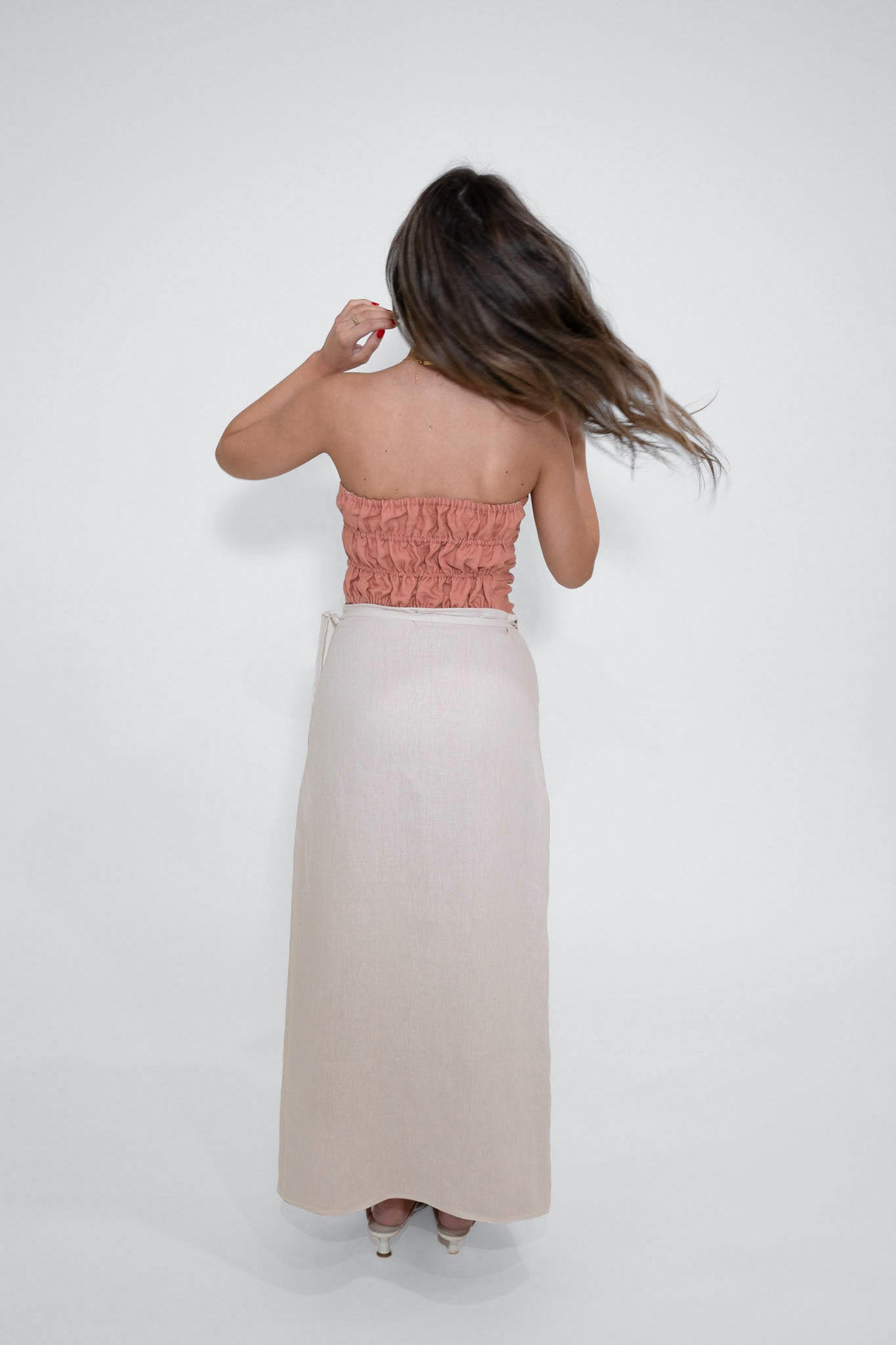 Reversible Sofia Skirt in Sand/Rosewood