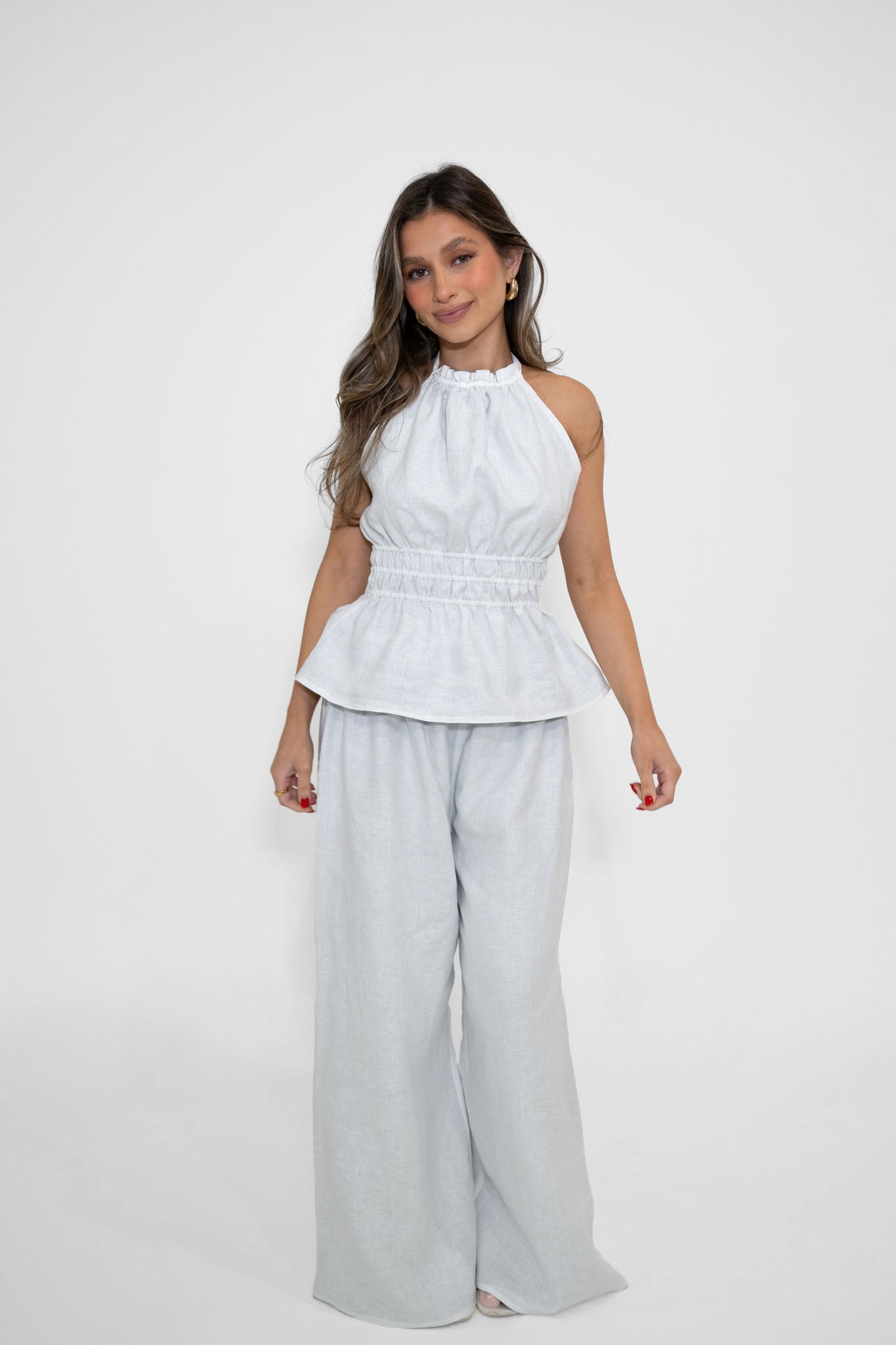 Reversible Willow Pant in White/Denim Blue