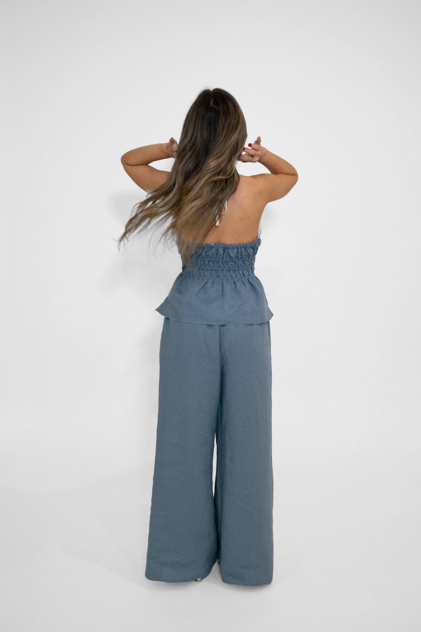 Reversible Willow Pant in White/Denim Blue