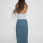 Reversible Sofia Skirt in White/Denim Blue