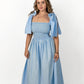 Sky Blue Loretta Dress with Detachable Sleeves