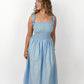 Sky Blue Loretta Dress with Detachable Sleeves