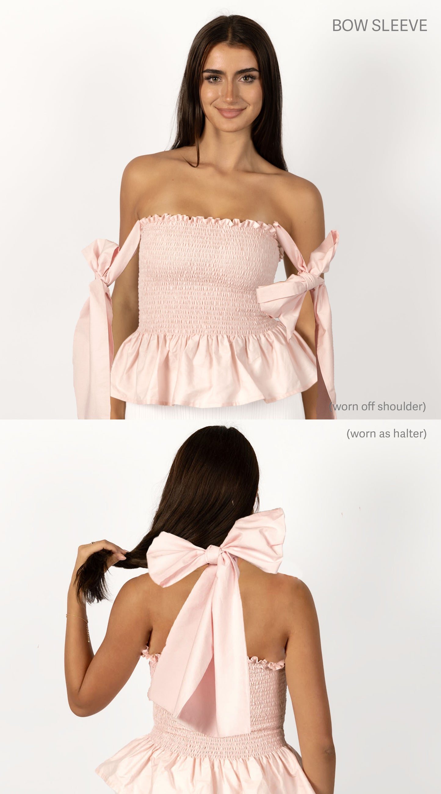 Pale Pink Loretta Top with Detachable Sleeves