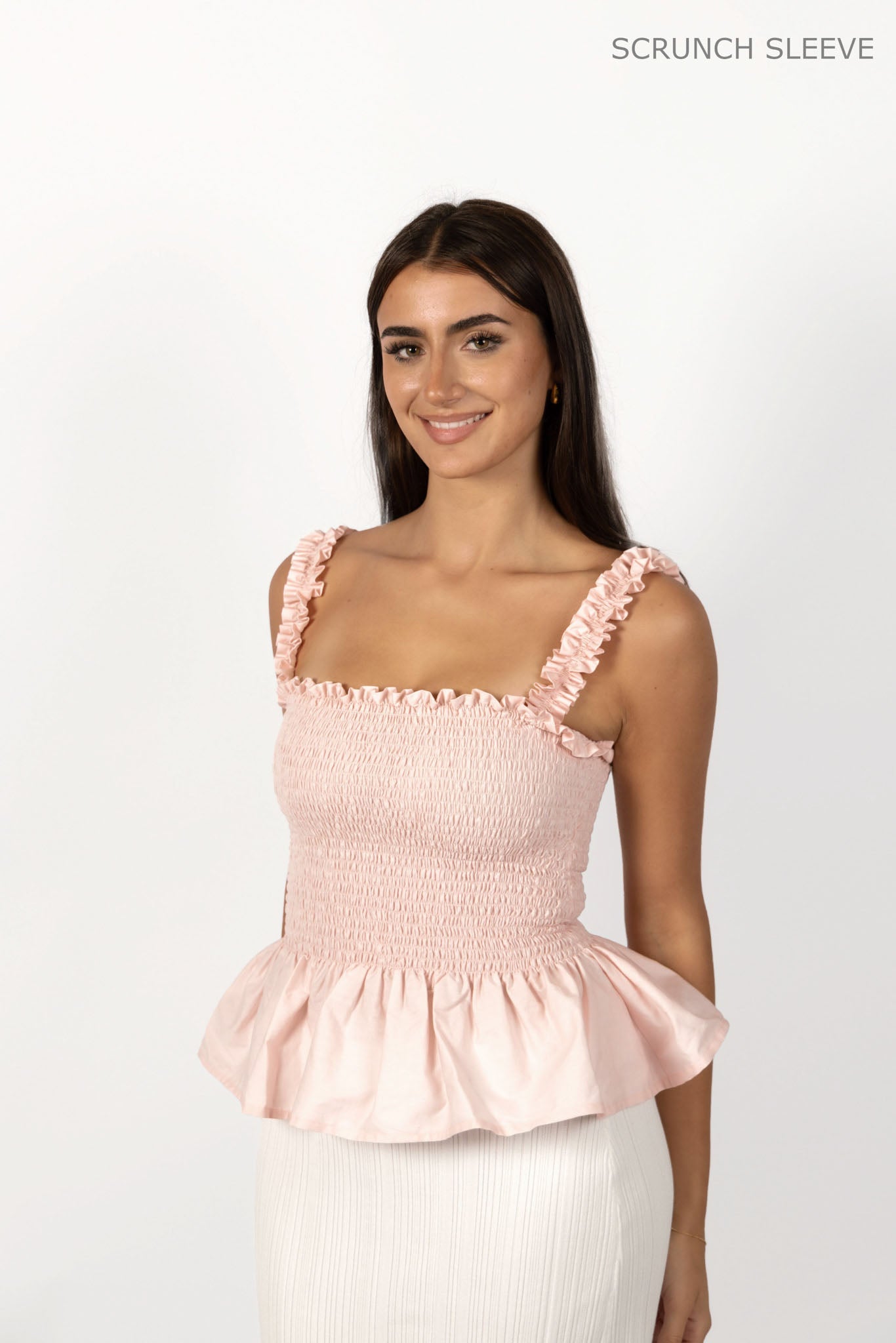 Pale Pink Loretta Top with Detachable Sleeves