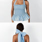 Sky Blue Loretta Top with Detachable Sleeves