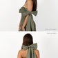 Khaki Loretta Dress with Detachable Sleeves