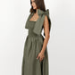 Khaki Loretta Dress with Detachable Sleeves