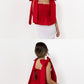 Red Loretta Top with Detachable Sleeves