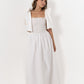 White Loretta Dress with Detachable Sleeves