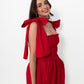 Red Loretta Dress with Detachable Sleeves