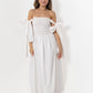 White Loretta Dress with Detachable Sleeves