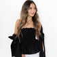 Black Loretta Top with Detachable Sleeves