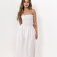 White Loretta Dress with Detachable Sleeves