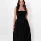 Black Loretta Dress with Detachable Sleeves