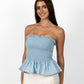 Sky Blue Loretta Top with Detachable Sleeves