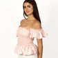 Pale Pink Loretta Top with Detachable Sleeves