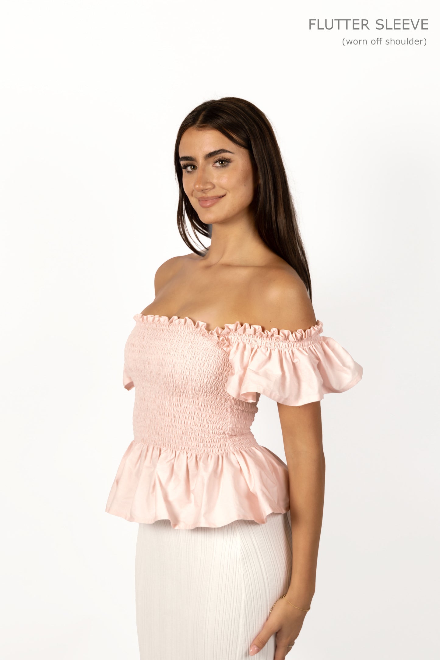 Pale Pink Loretta Top with Detachable Sleeves