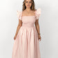 Pale Pink Loretta Dress with Detachable Sleeves