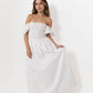 White Loretta Dress with Detachable Sleeves