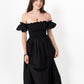 Black Loretta Dress with Detachable Sleeves