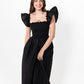 Black Loretta Dress with Detachable Sleeves