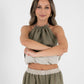 Reversible Halle Halter in Sand/Olive