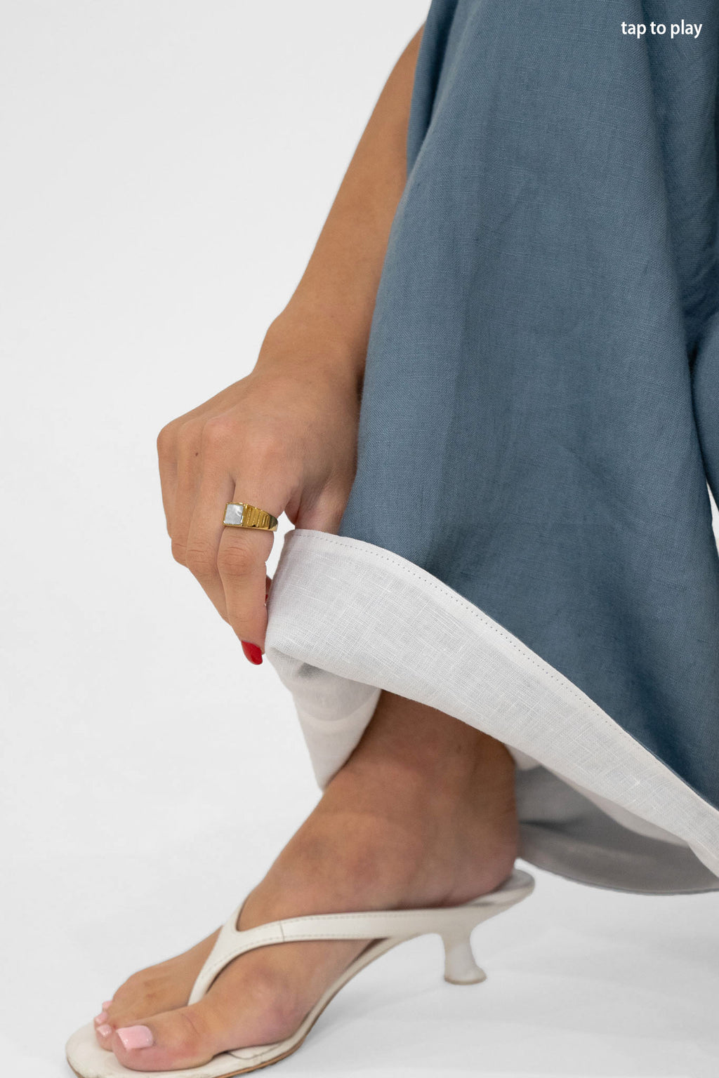 Reversible Willow Pant in White/Denim Blue