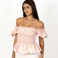 Pale Pink Loretta Top with Detachable Sleeves