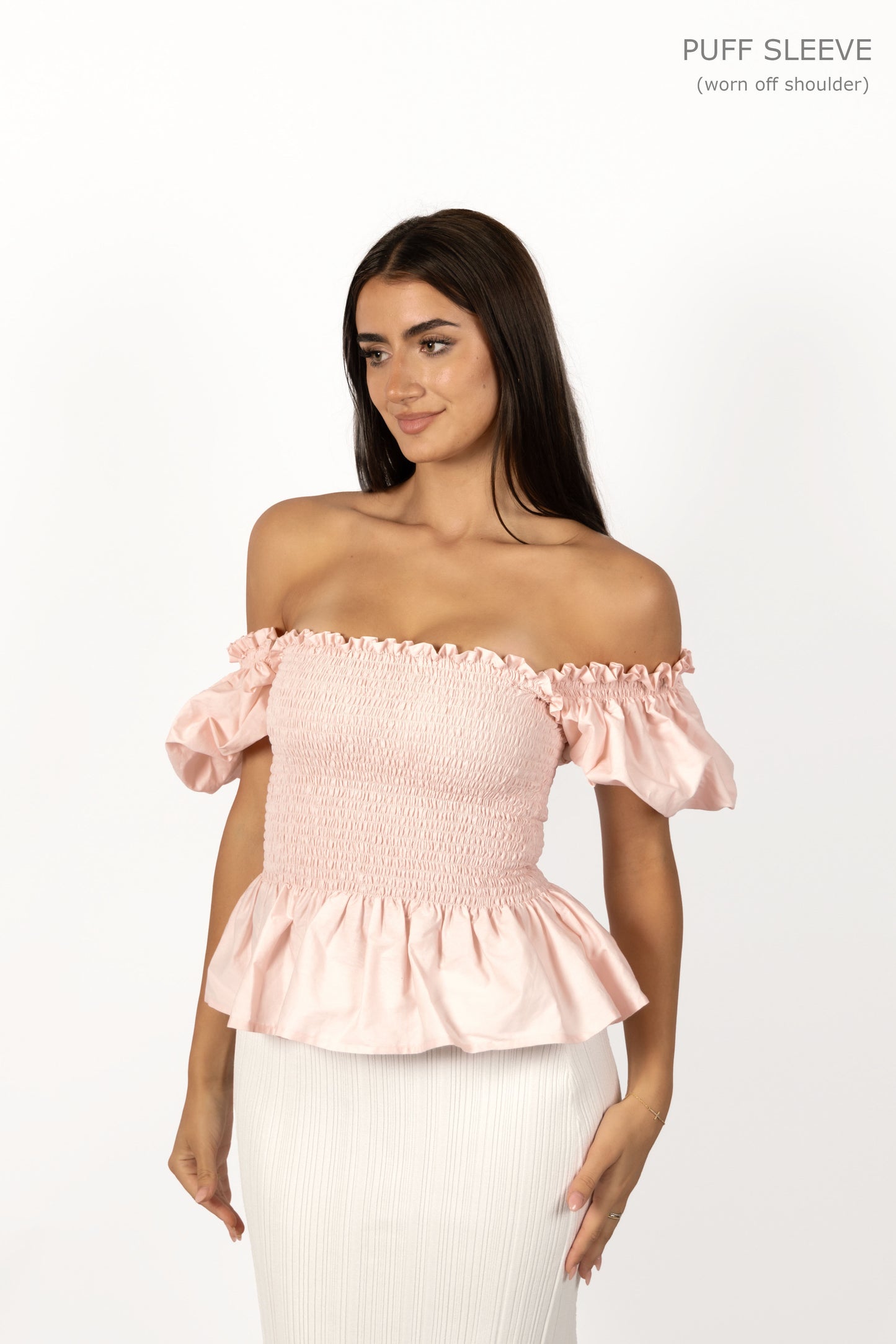 Pale Pink Loretta Top with Detachable Sleeves