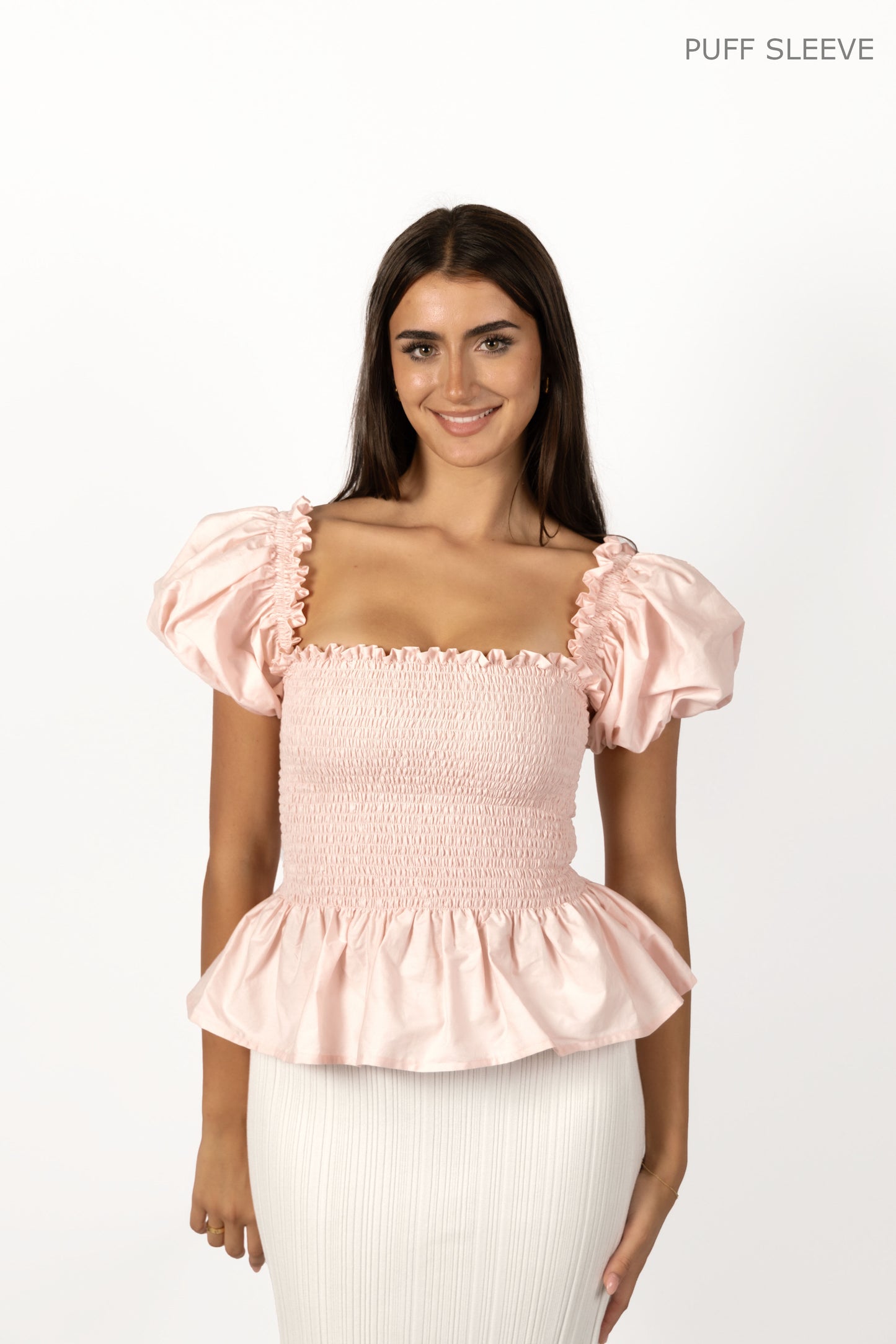 Pale Pink Loretta Top with Detachable Sleeves